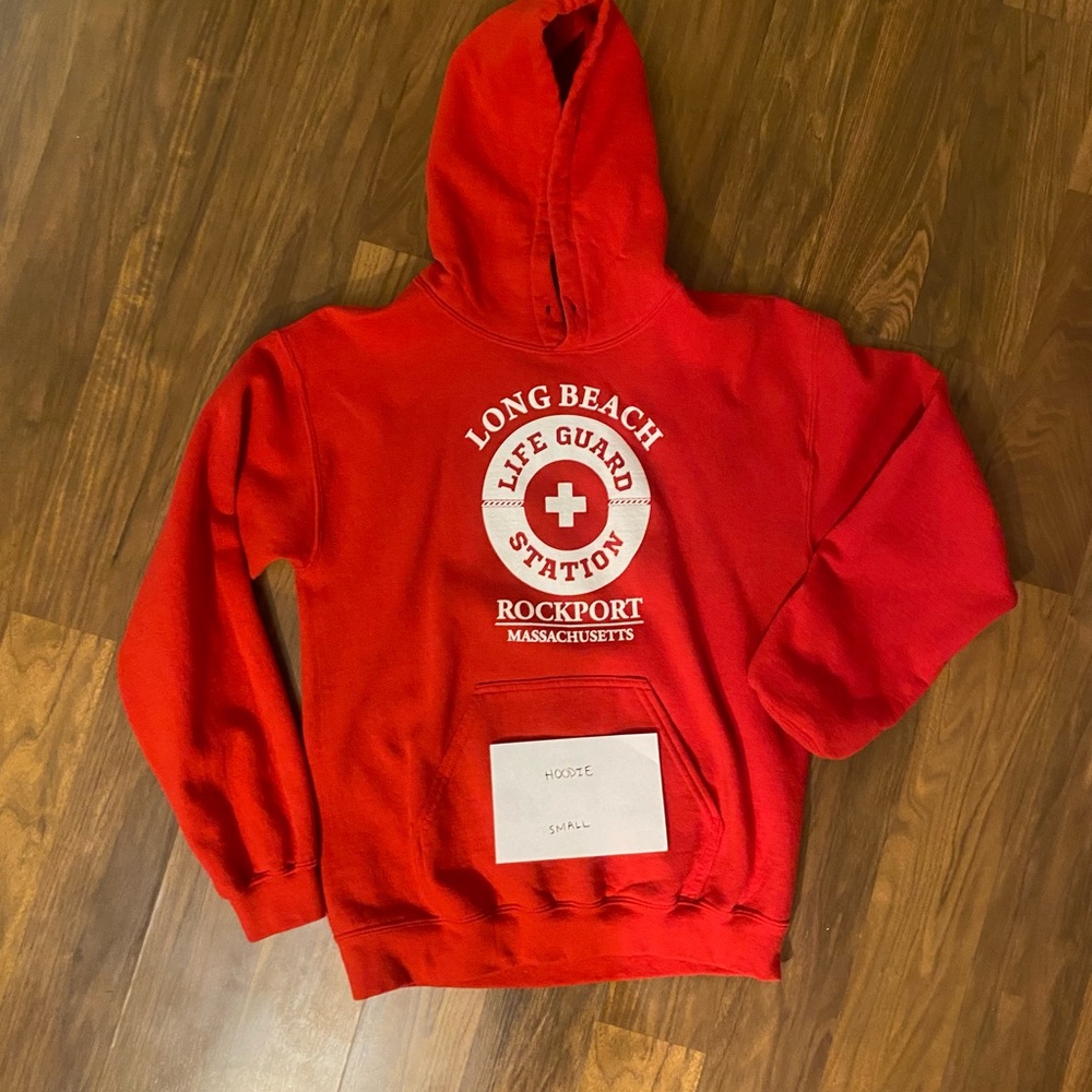 Red Long Beach Lifeguard Hoodie